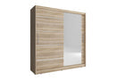 Maja I Alu Sliding Door Wardrobe 180cm in Oak Sonoma