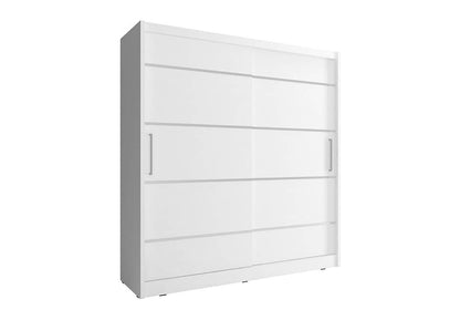 Maja Alu Sliding Door Wardrobe 180cm in White Matt