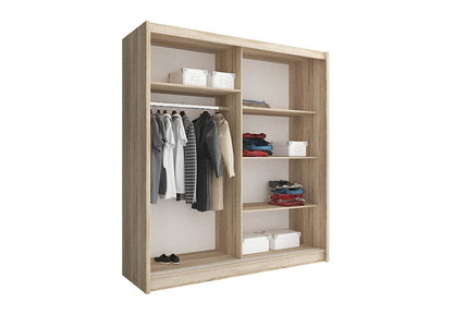 Maja Alu Sliding Door Wardrobe 180cm in White Matt