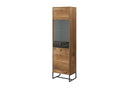 Dark Tall Display Cabinet in Oak Ribbeck