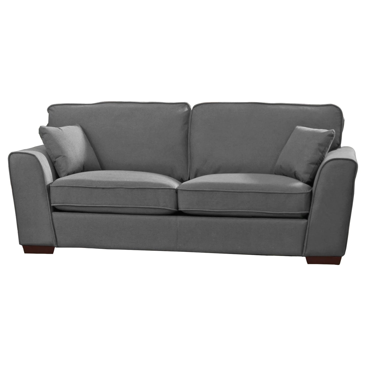 Traditional Three-Seater Sofa in Herringbone Fabric in Dark Grey