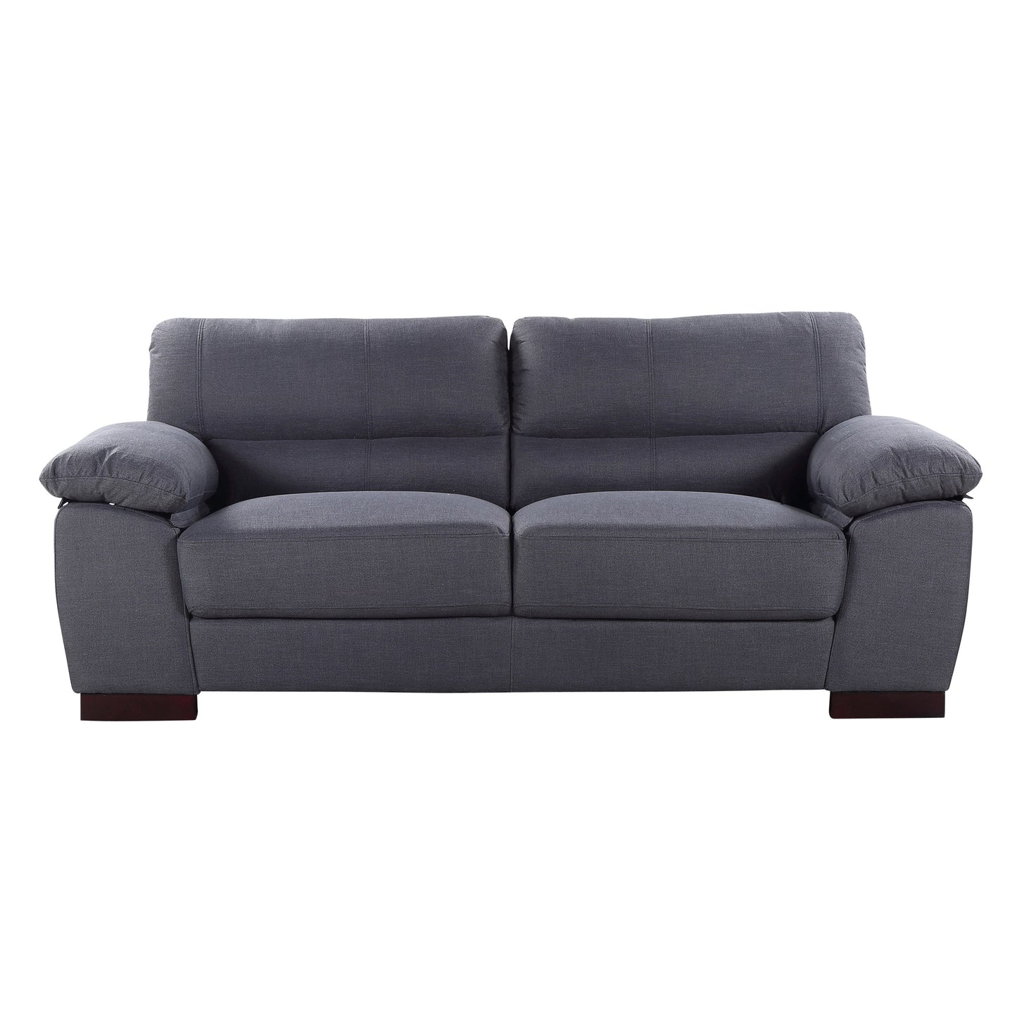 Traditional Three-Seater Sofa with Modern Woven Fabric in Ash