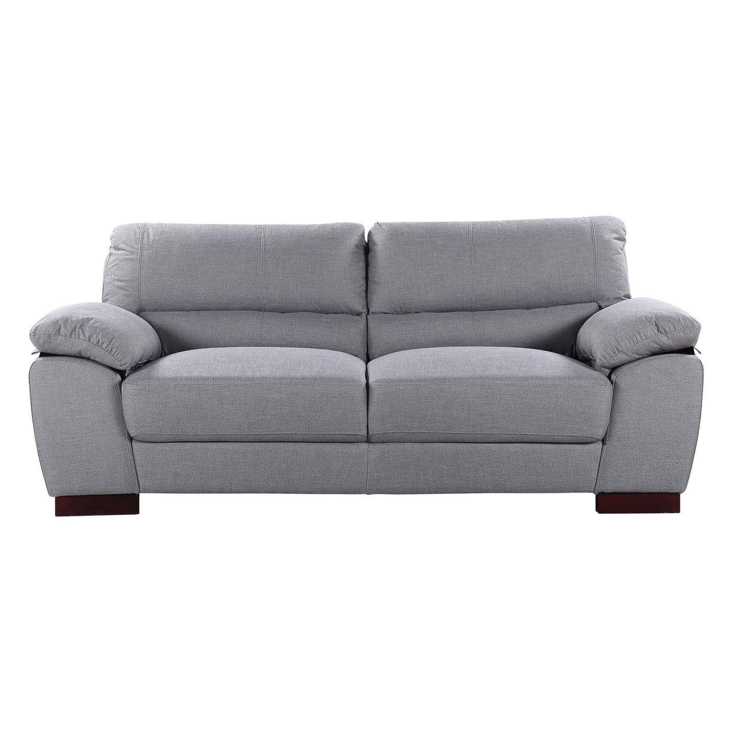 Traditional Three-Seater Sofa with Modern Woven Fabric in Grey