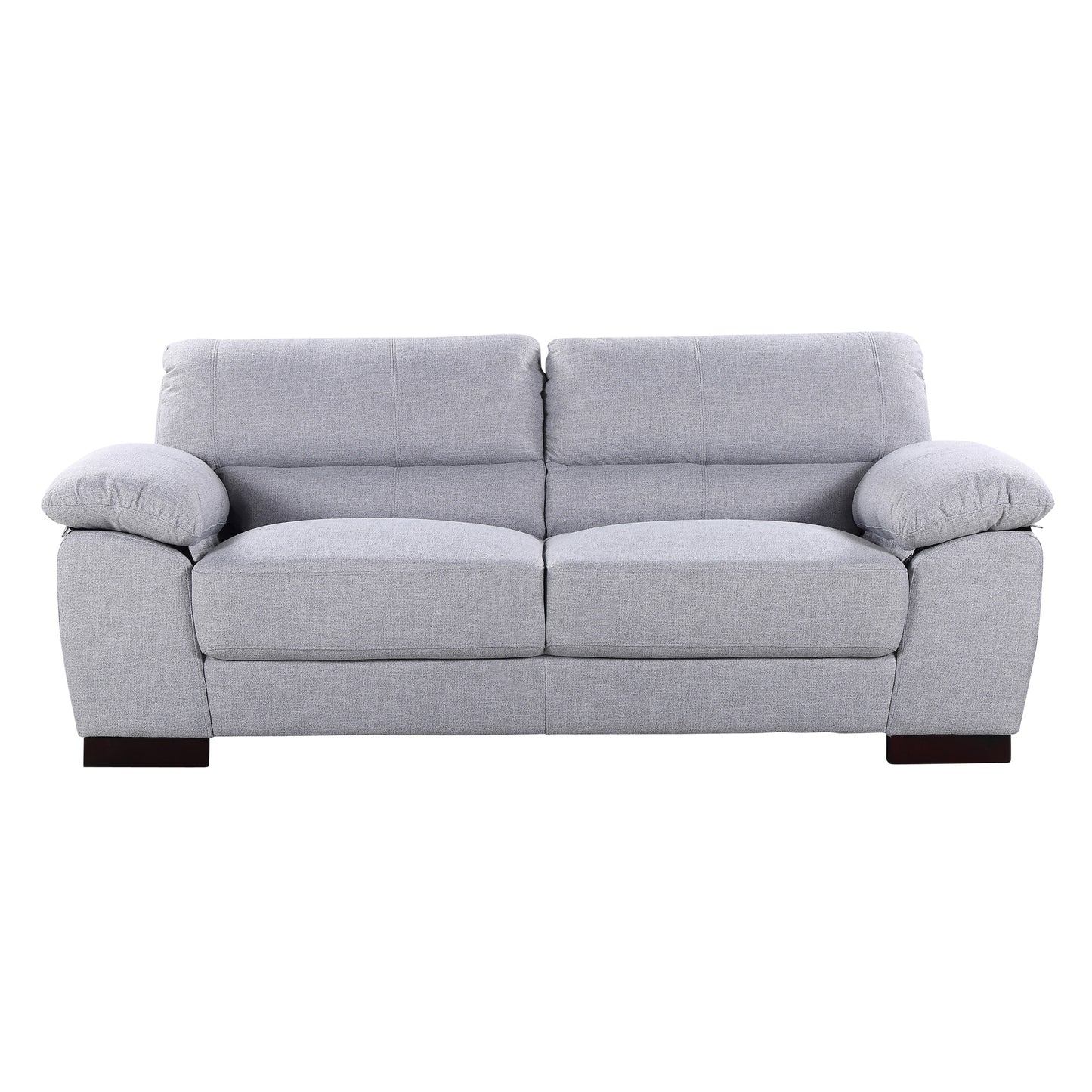 Traditional Three-Seater Sofa with Modern Woven Fabric in Smoke