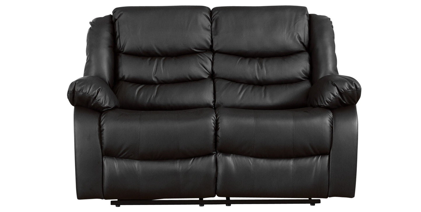 Stylish Two-Seater Sofa with Dual Recliners, Perfect for Cozy Spaces in Black