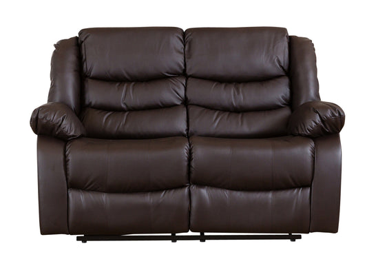 Stylish Two-Seater Sofa with Dual Recliners, Perfect for Cozy Spaces in Brown