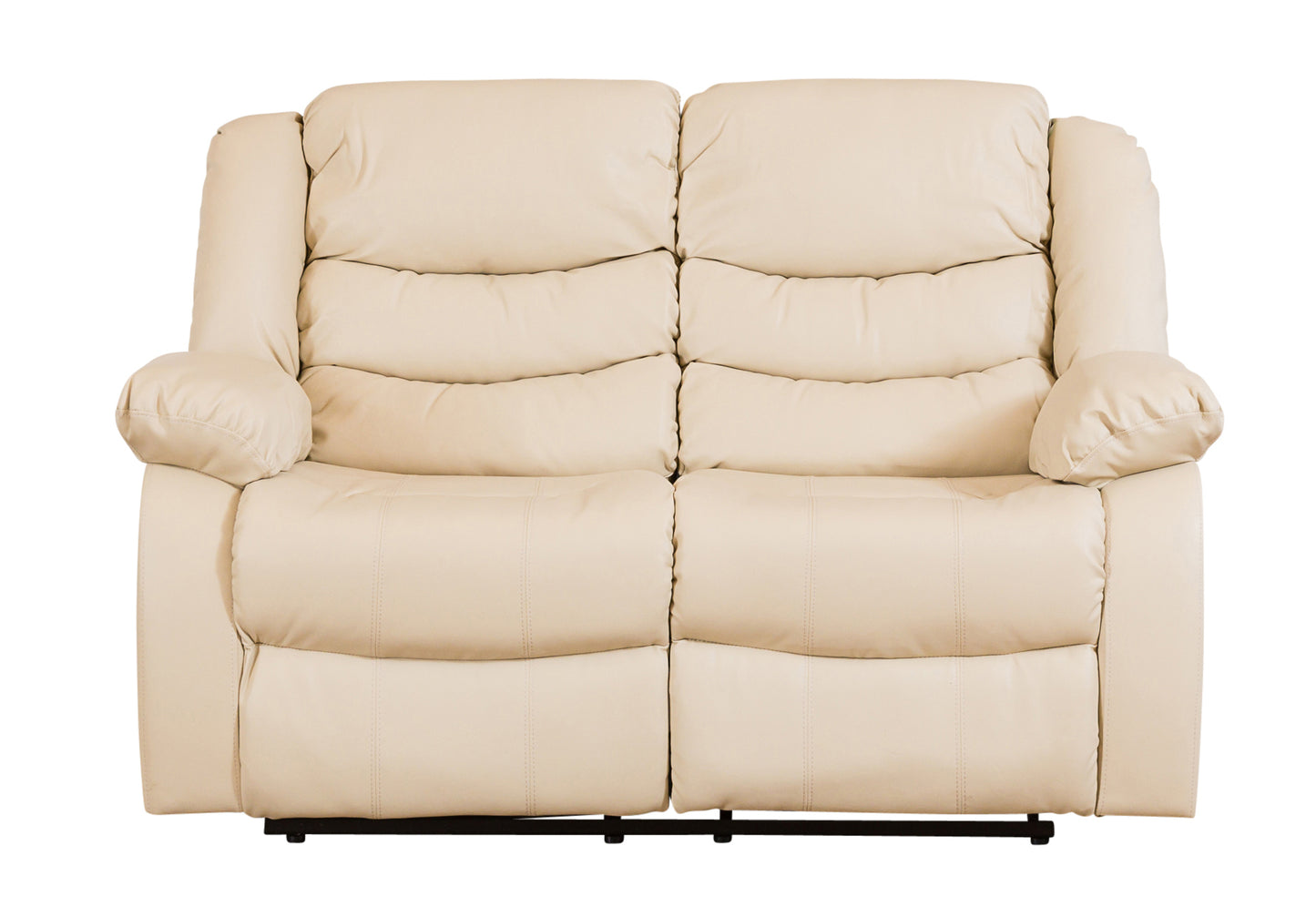 Stylish Two-Seater Sofa with Dual Recliners, Perfect for Cozy Spaces in Cream