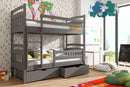 Wooden Bunk Bed Gabi with Storage in Graphite With Foam/Bonnell Mattress