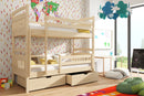 Wooden Bunk Bed Gabi with Storage in Pine With Foam/Bonnell Mattress