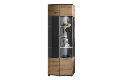 Dera 12 Tall Display Cabinet in Oak Artisan