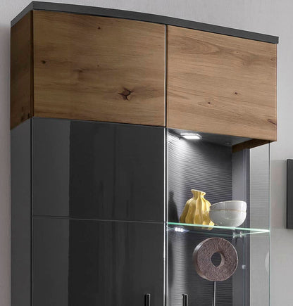Dera 12 Tall Display Cabinet in Oak Artisan