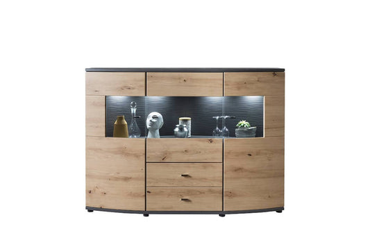 Dera 81 Sideboard Display Cabinet 160cm in Oak Artisan