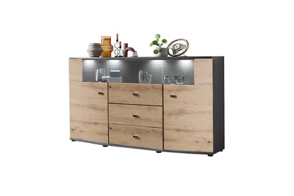Dera 85 Sideboard Display Cabinet 160cm in Oak Artisan