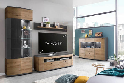 Dera 81 Sideboard Display Cabinet 160cm in Oak Artisan