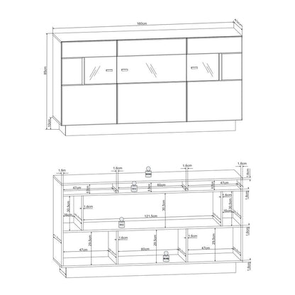 Sensis 84 Display Sideboard Cabinet in White Gloss