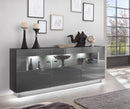 Denira 84 Display Sideboard Cabinet in Graphite Grey