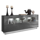 Denira 84 Display Sideboard Cabinet in Graphite Grey