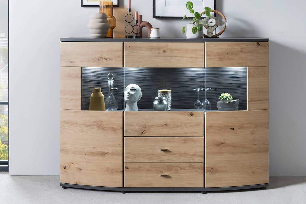 Flori 81 Display Cabinet in Oak Artisan