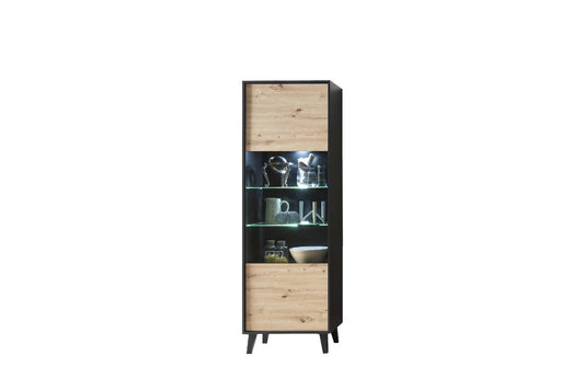 Artona 10 Tall Display Cabinet in Oak Artisan