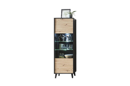 Artona 10 Tall Display Cabinet in Oak Artisan