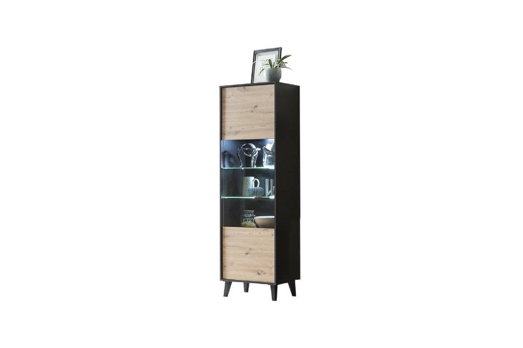 Artona 10 Tall Display Cabinet in Oak Artisan