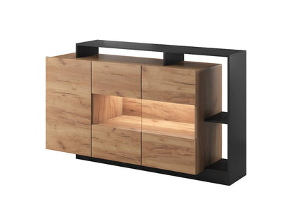 Alva Display Sideboard Cabinet 155cm in Oak Golden