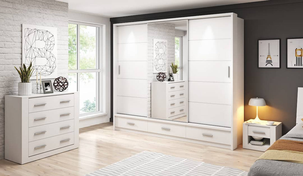 Arti AR-01 Sliding Door Wardrobe 250cm In White Matt