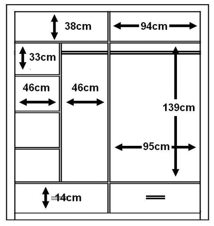 Arti AR-24 - 2 Sliding Door Wardrobe 200cm in White Matt