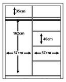 Arti AR-06 Sliding Door Wardrobe 120cm in Oak Shetland