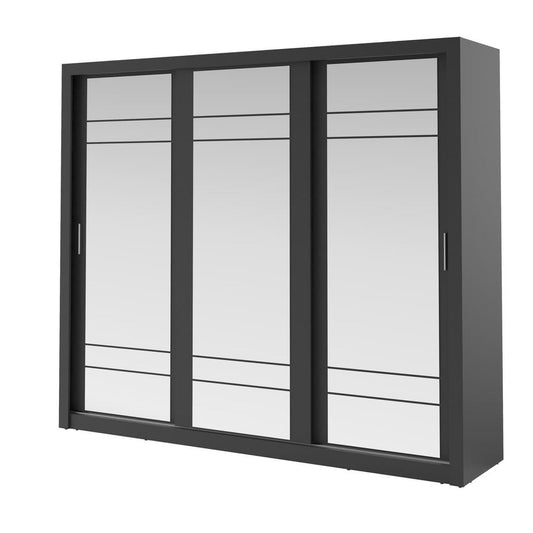 Arti AR-02 Sliding Door Wardrobe 250cm in Black Matt