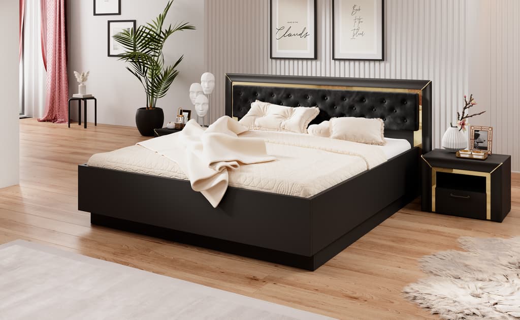 Arno Bed Frame Black [EU Super King]