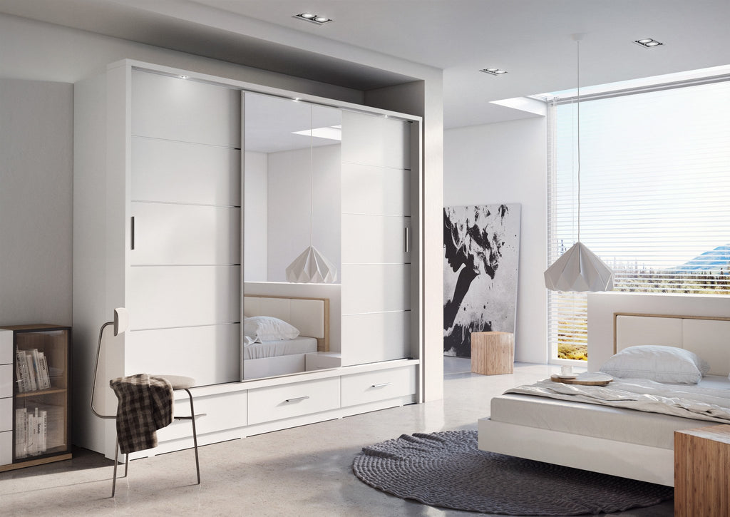 Arti AR-01 Sliding Door Wardrobe 250cm In White Matt