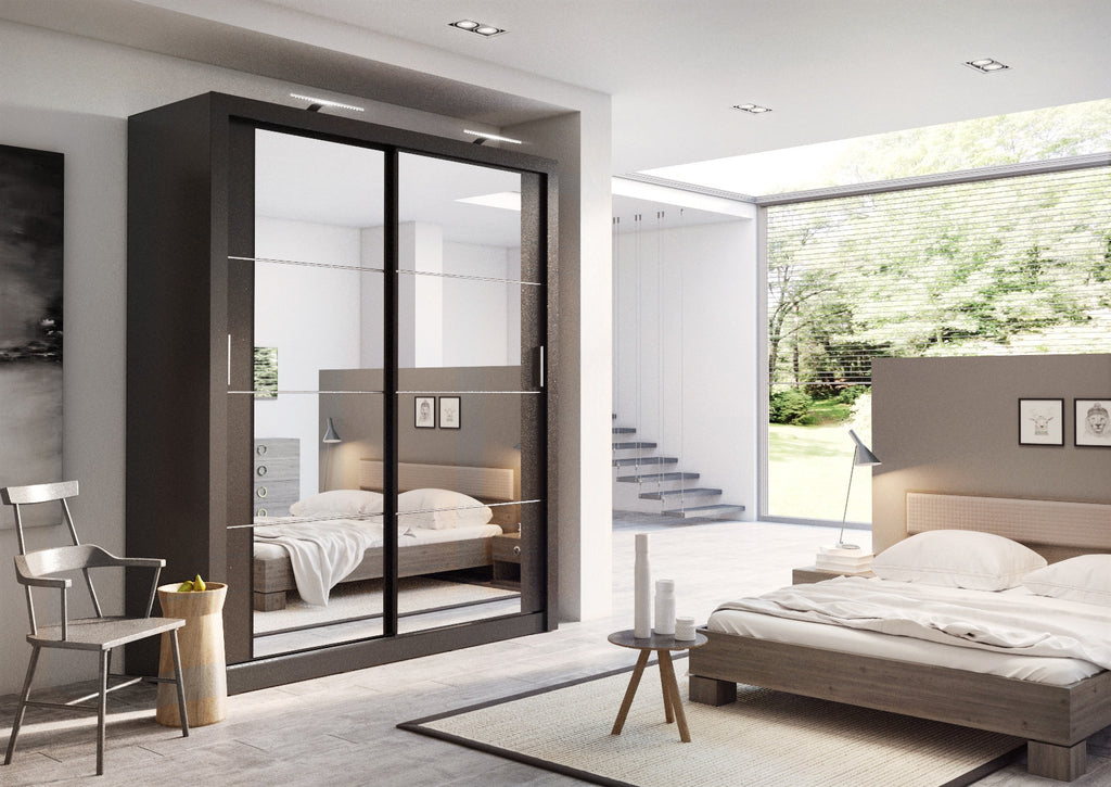 Arti AR-03 Sliding Door Wardrobe 181cm in Black Matt