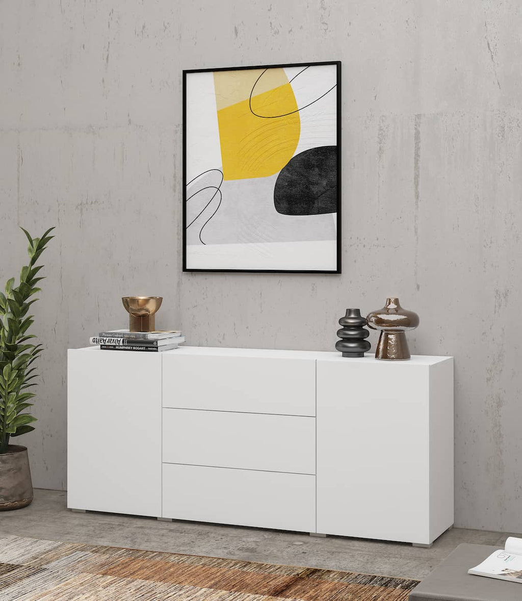 Ava 26 Sideboard Cabinet 140cm in White Matt