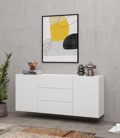 Ava 26 Sideboard Cabinet 140cm in White Matt