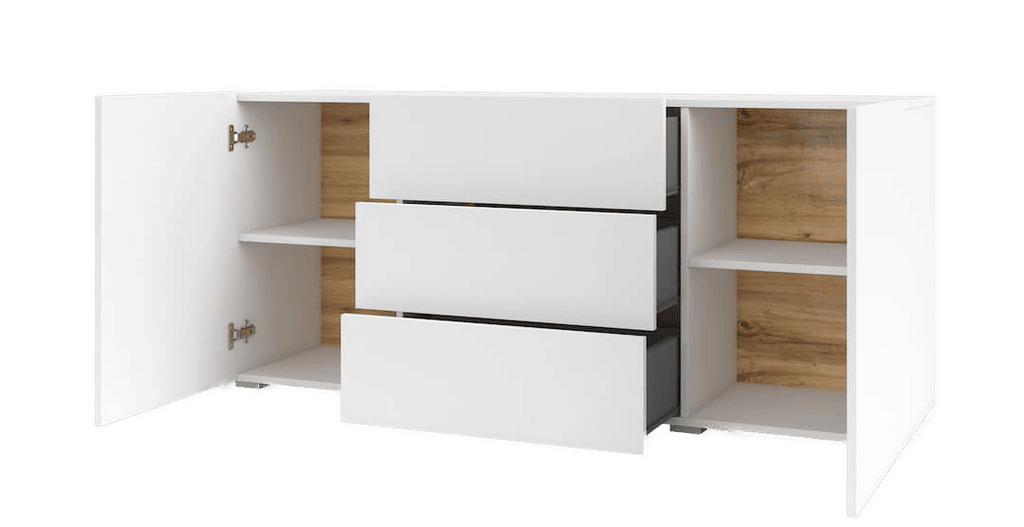 Ava 26 Sideboard Cabinet 140cm in White Matt