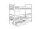 Wooden Bunk Bed Adas with Storage in White Matt Without Mattress