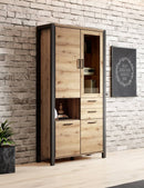 Aktiv 13 Tall Display Cabinet 100cm in Oak Taurus