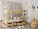 Wooden Bunk Bed Alex With Storage in Pine With Foam Mattress