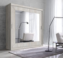 Alfa Mirrored Sliding Door Wardrobe in White Matt 200cm