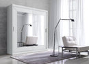 Alfa Mirrored Sliding Door Wardrobe in White Matt 200cm