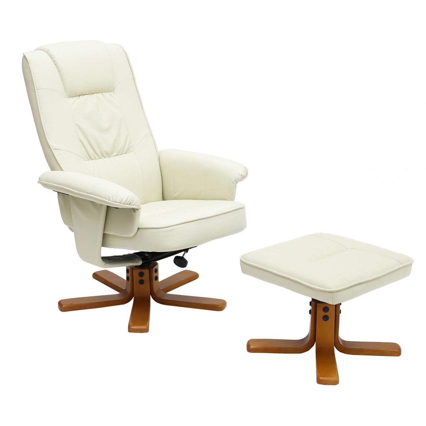 Althorpe Recliner with Footstool - PU Cream