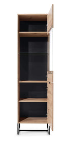 Amber Tall Display Cabinet in Oak Artisan