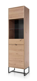 Amber Tall Display Cabinet in Oak Artisan