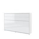 BC-05 Horizontal Wall Bed Concept in White Gloss [EU Large Single]