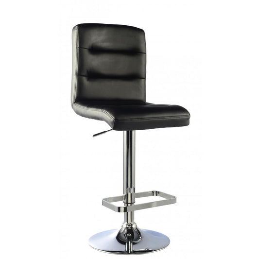 Bowden Bar Stool - PU Chrome & Black (Set of 2)