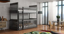 Wooden Bunk Bed Cris with Cot Bed in Graphite with Foam Mattress