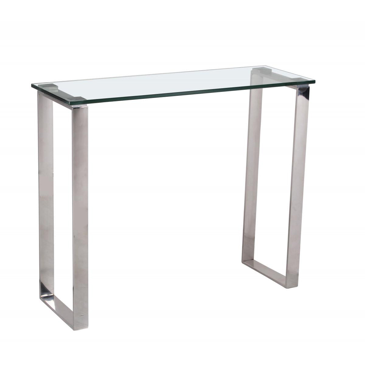 Carter Glass Console Table with Stainless Steel Legs