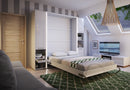 CP-01 Vertical Wall Bed Concept in White Matt [EU Double] with Storage Cabinets