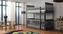 Wooden Bunk Bed Cris with Cot Bed in Graphite with Foam Mattress